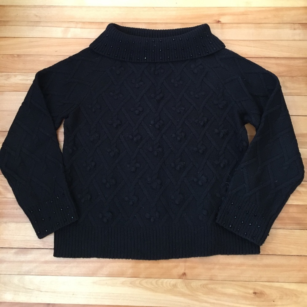 Liz Claiborne Black Cowel Neck Sweater Size XL